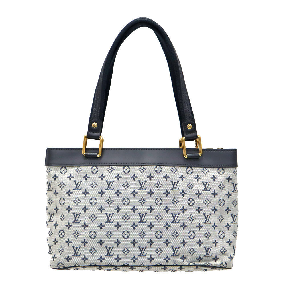 Louis Vuitton Rouche Handbag Gray Black Leather Canvas
